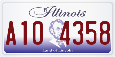 IL license plate A104358