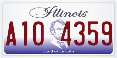 IL license plate A104359