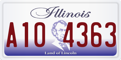IL license plate A104363