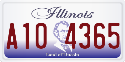 IL license plate A104365