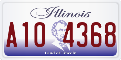 IL license plate A104368