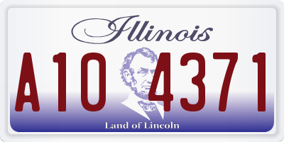 IL license plate A104371