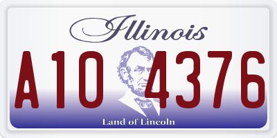 IL license plate A104376