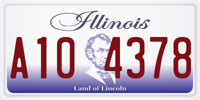 IL license plate A104378