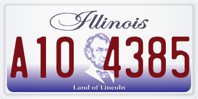 IL license plate A104385