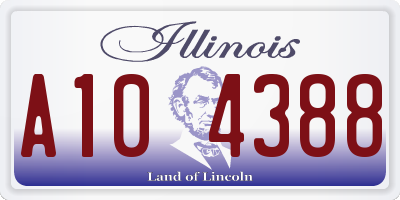 IL license plate A104388
