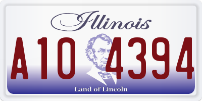 IL license plate A104394