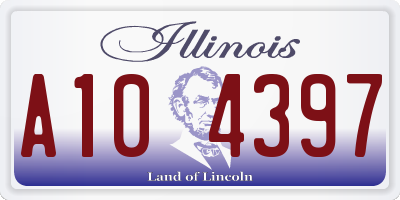 IL license plate A104397