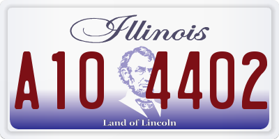 IL license plate A104402