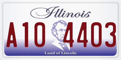 IL license plate A104403
