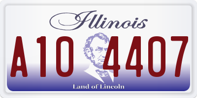 IL license plate A104407