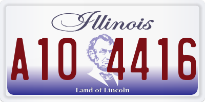 IL license plate A104416