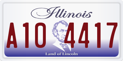 IL license plate A104417