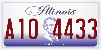 IL license plate A104433