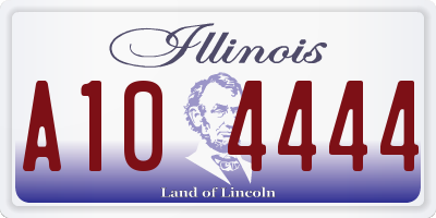 IL license plate A104444