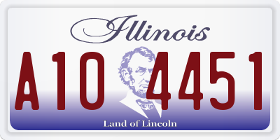 IL license plate A104451