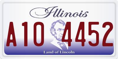IL license plate A104452