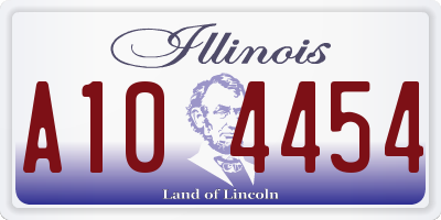 IL license plate A104454