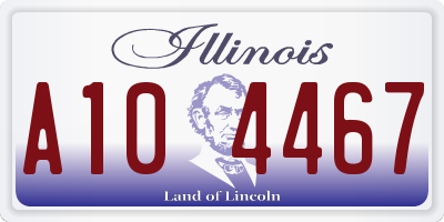IL license plate A104467