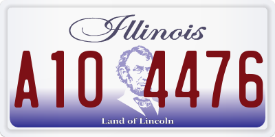 IL license plate A104476