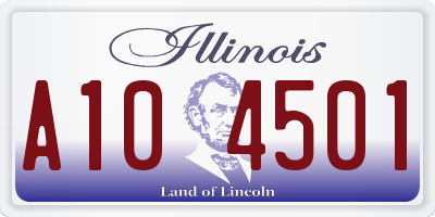IL license plate A104501