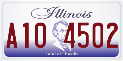IL license plate A104502