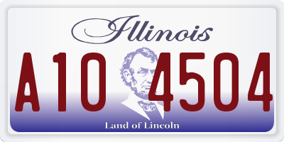 IL license plate A104504