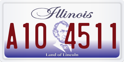 IL license plate A104511