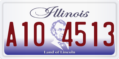 IL license plate A104513