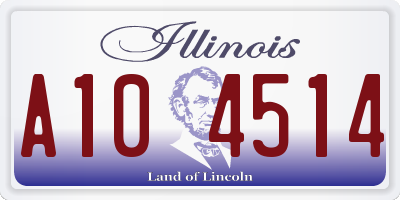 IL license plate A104514