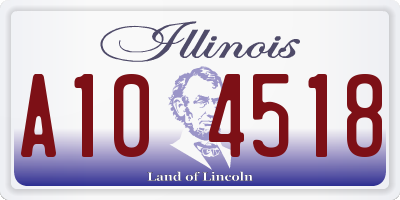IL license plate A104518