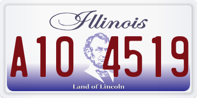 IL license plate A104519