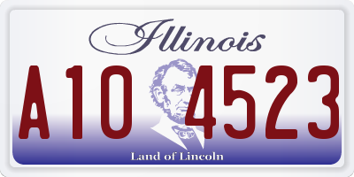 IL license plate A104523