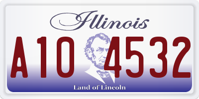 IL license plate A104532