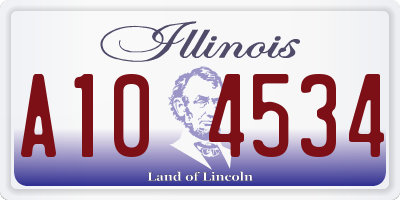 IL license plate A104534