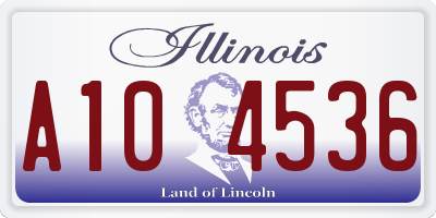 IL license plate A104536