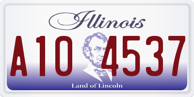 IL license plate A104537