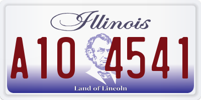 IL license plate A104541