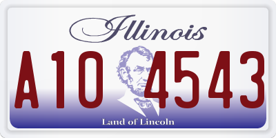 IL license plate A104543