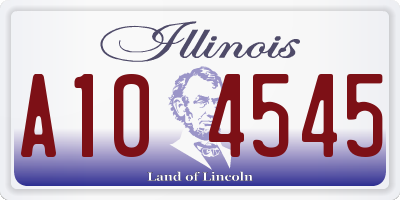IL license plate A104545