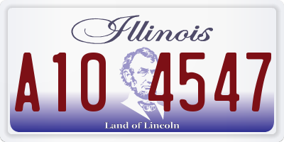 IL license plate A104547