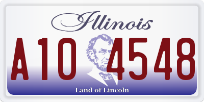 IL license plate A104548