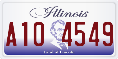 IL license plate A104549
