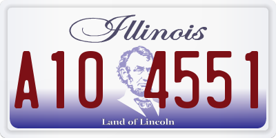 IL license plate A104551