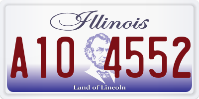 IL license plate A104552