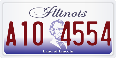 IL license plate A104554