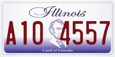 IL license plate A104557