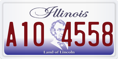 IL license plate A104558