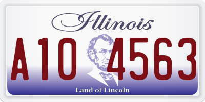 IL license plate A104563
