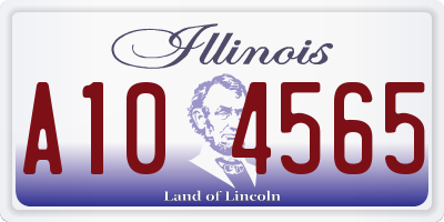 IL license plate A104565